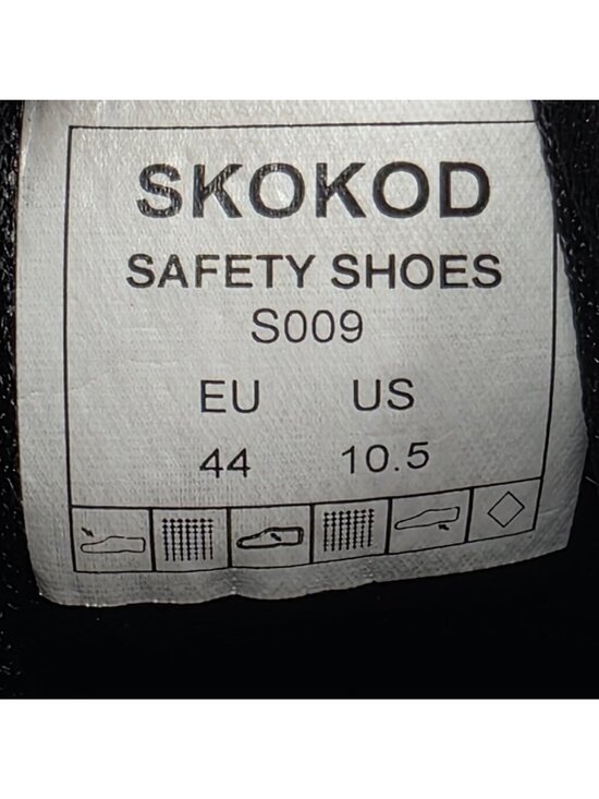 SkoKod Mens Size 10.5 Black Steel Toe Safety Shoes Slip Resistant Durable main image 8